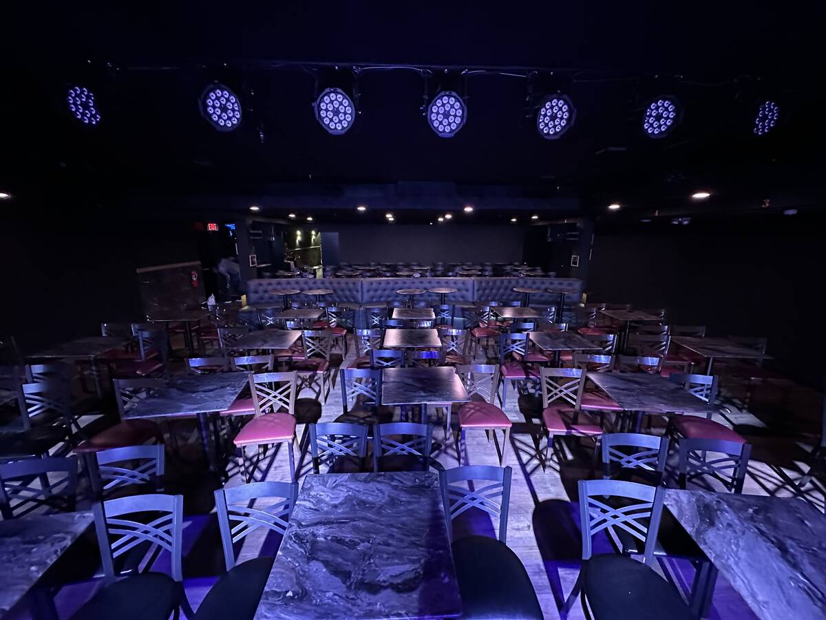 A look from the stage at The Composers Room Showlounge & Restaurant at Historic Commercial Cent ...