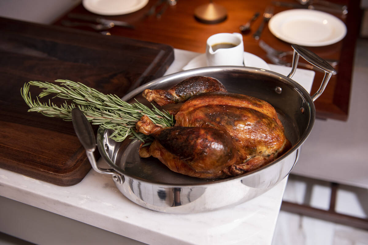 The whole roast chicken served at The Bedford by Martha Stewart inside Paris Las Vegas on Monda ...