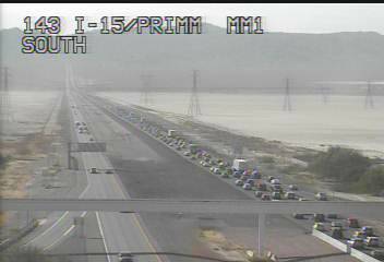 Traffic between Nevada and California is seen on the southbound Interstate 15 at about 10:30 a. ...