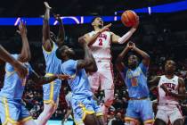 UNLV guard Justin Webster (2) goes for a layup during a game against Southern at Thomas & M ...