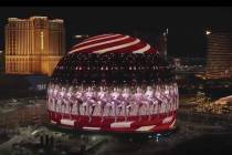 The legendary Radio City Music Hall Rockettes are shown in the "Christmas Spectacular"-themed s ...