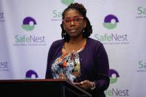 Assemblywoman Shondra Summers-Armstrong speaks at a press conference on Thursday, Oct. 5, 2023, ...