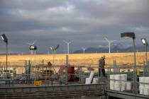 A rig operator walks through a Fervo Energy geothermal drilling site near Milford, Utah Sunday, ...