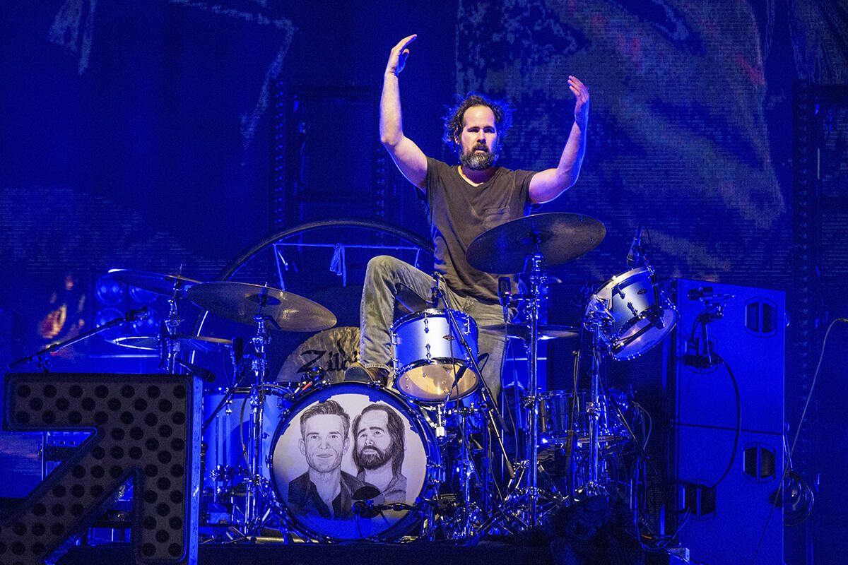 Ronnie Vannucci Jr. of The Killers performs at the Bottle Rock Napa Valley Music Festival at Na ...