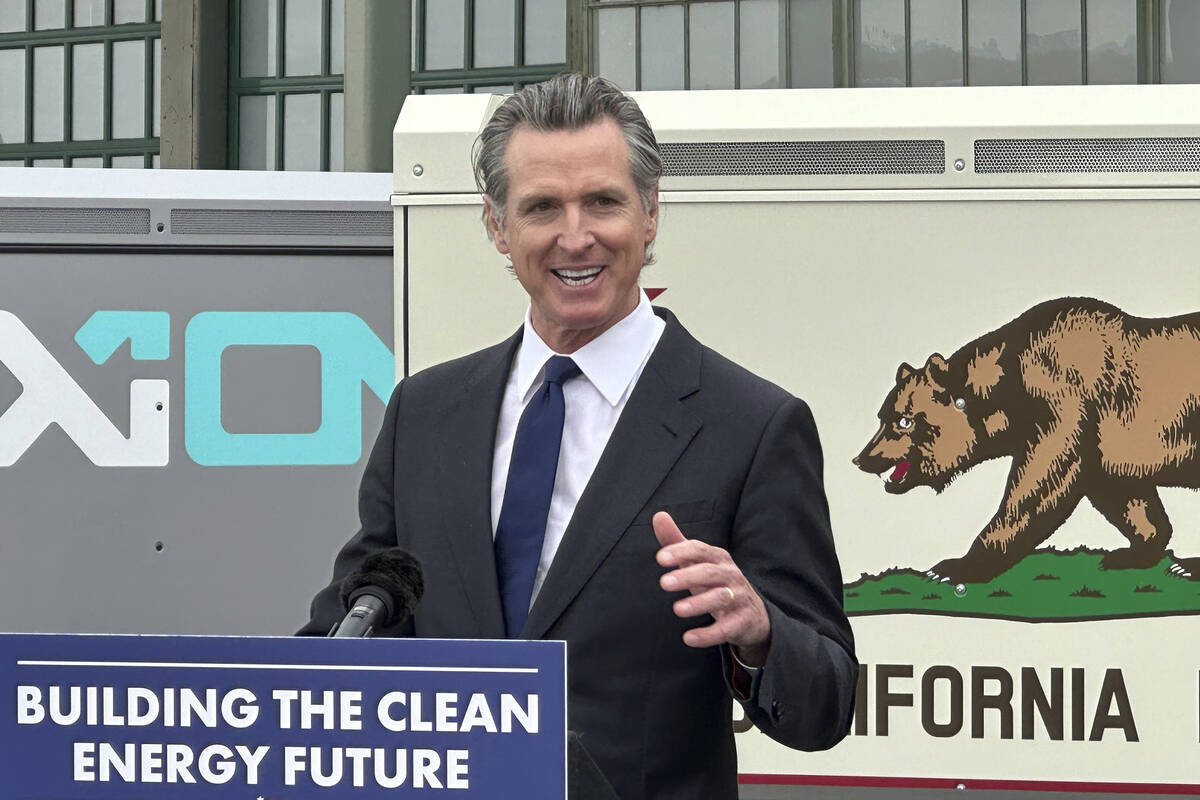 California Gov. Gavin Newsom speaks during a news conference, Thursday, May 25, 2023, in Richmo ...