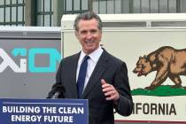 California Gov. Gavin Newsom speaks during a news conference, Thursday, May 25, 2023, in Richmo ...