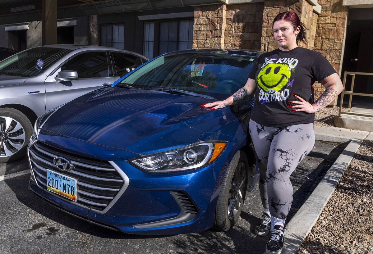 Cassidy Faulkner, who had her Hyundai Elantra stolen from her apartment complex twice in about ...