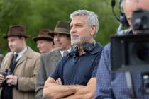 Director George Clooney on the set of his film "The Boys in the Boat," due out on Chr ...
