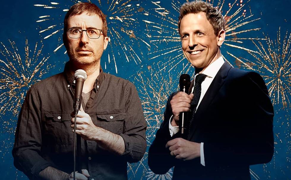 John Oliver and Seth Meyers will perform stand-up Sunday at Caesars Palace. (Caesars Entertainment)