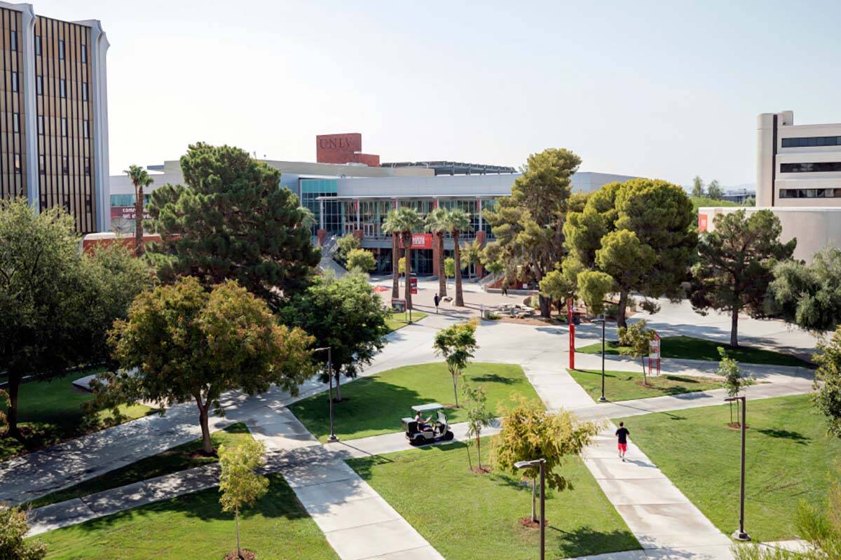 The campus of UNLV is seen in Las Vegas in August 2020. (Las Vegas Review-Journal)