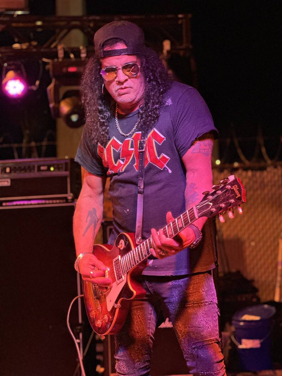 Slash jams at the reopening of Hard Hat Lounge on Industial Road on Friday, Dec. 1, 2023. (John ...
