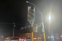 A traffic light at Desert Inn Road and Eastern Avenue in Las Vegas during a power outage on Dec ...