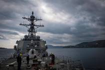 This Nov. 12, 2018 photo shows The USS Carney in the Mediterranean Sea. The American warship an ...