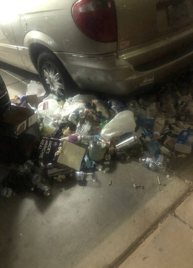 The garbage that Det. Kevin LaPeer was accused of dumping in anger when he showed up off-duty t ...