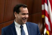 Nevada Secretary of State Cisco Aguilar, seen in February 2023 in Carson City. (Ellen Schmidt/L ...