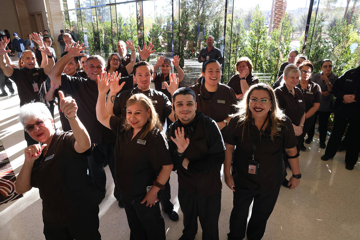 Durango Resort and Casino employees ready for the resort's grand opening in Las Vegas Tuesday, ...