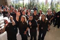Durango Resort and Casino employees ready for the resort's grand opening in Las Vegas Tuesday, ...
