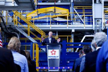 Tim Oudman, vice president of innovation and business development for Republic Services, speaks ...