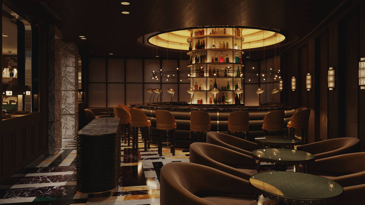 A rendering of the lounge at Don's Prime steakhouse, which is opening on Dec. 13, 2023, with th ...