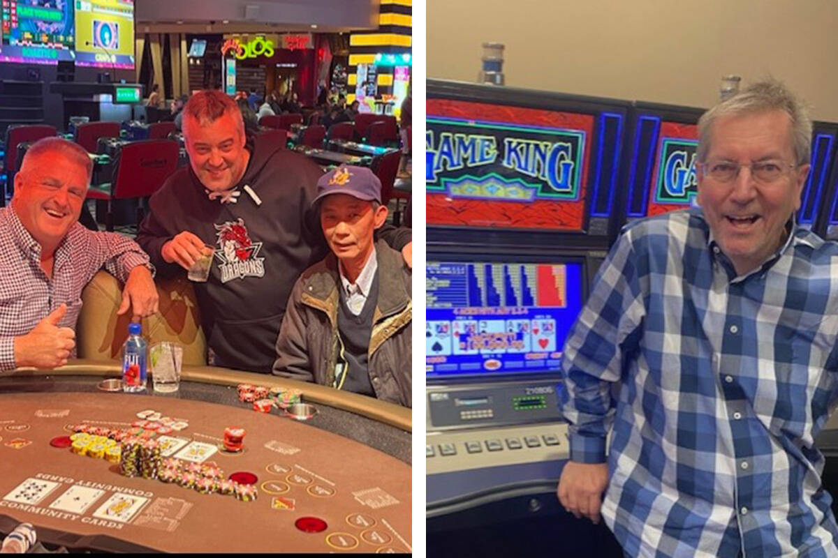 Kevin McCarthy, left, won $350,369 on Mississipi Stud poker, at Planet Hollywood Resort in Las ...