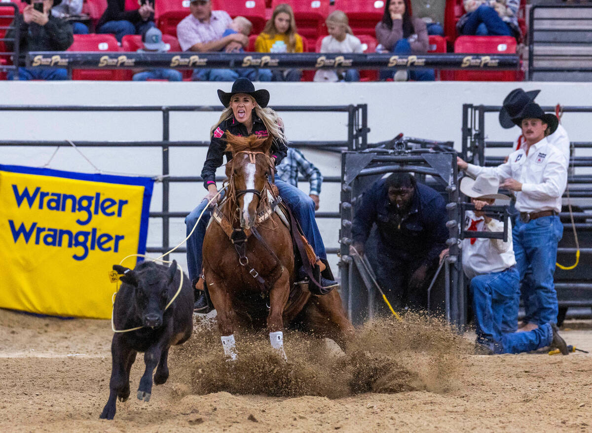 Shelby BoisjoliMeged wins National Finals Breakaway Roping title