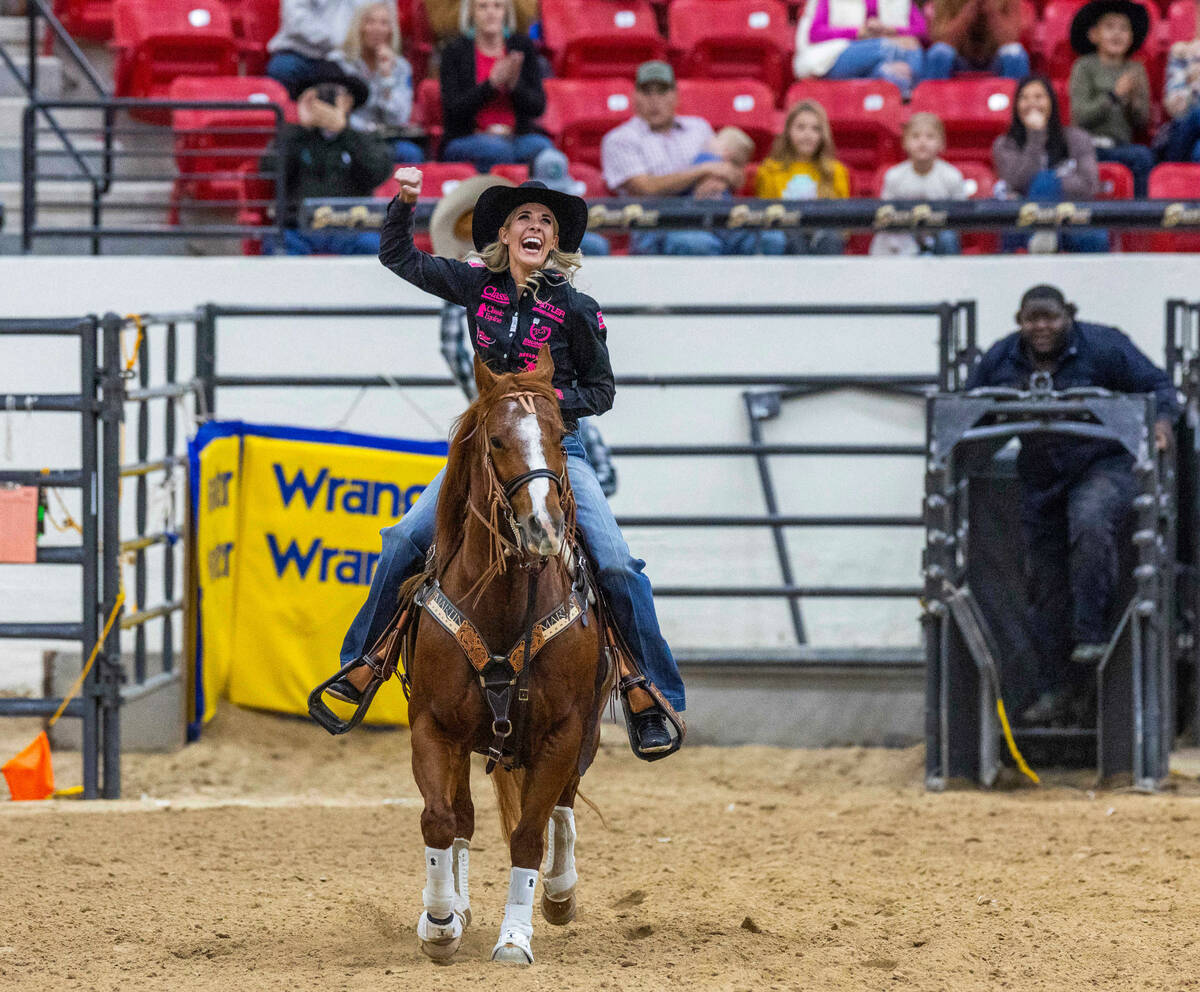 Shelby BoisjoliMeged wins National Finals Breakaway Roping title