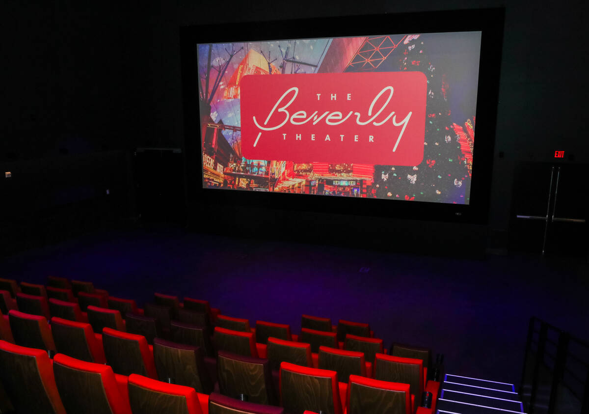 The Beverly Theater is spruced up for the holidays, as seen on Thursday, Nov. 30, 2023 in Las V ...