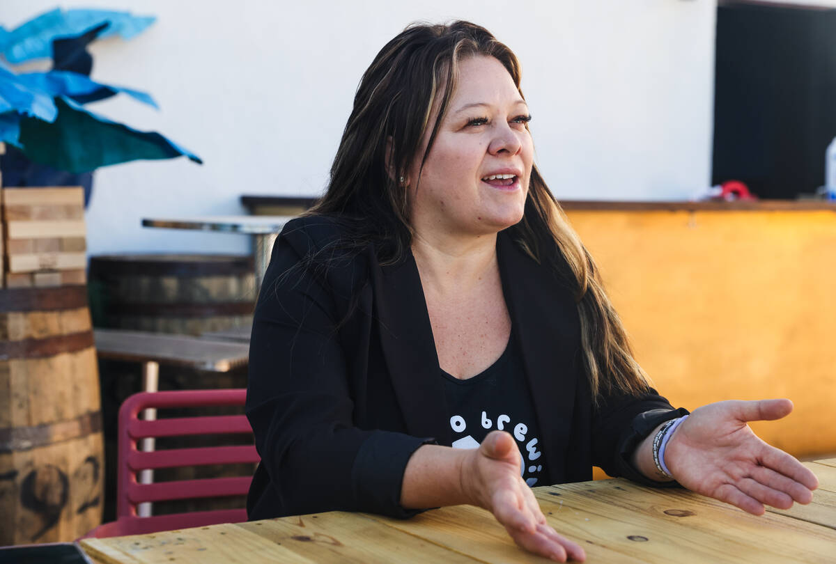 Owner Alison Wainwright speaks to the Review-Journal at Voodoo Brewing in the Arts District in ...