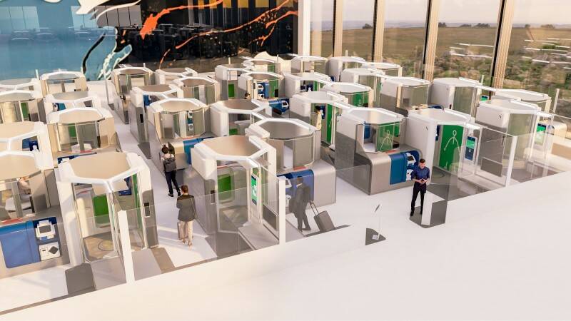 A rendering of a pod-based self-screening system concept design. (Courtesy: Monash University)