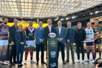 The National Rugby League will play its first matches in America March 2, 2024, at Allegiant St ...