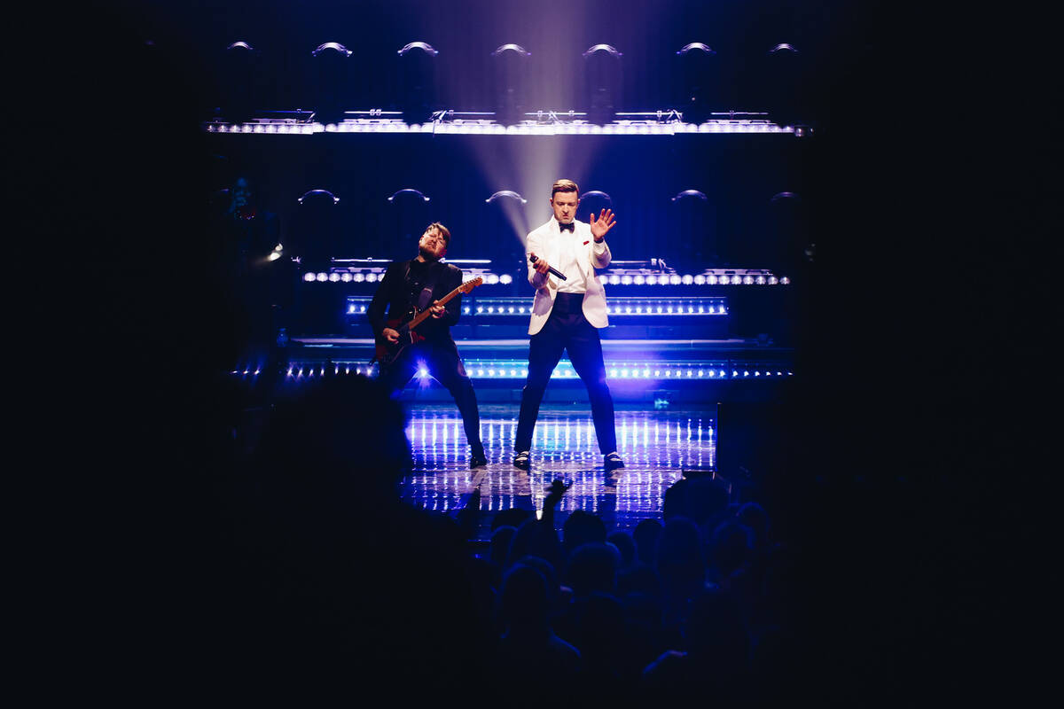 Justin Timberlake performs at the Fontainebleau’s grand opening on Wednesday, Dec. 13, 2 ...