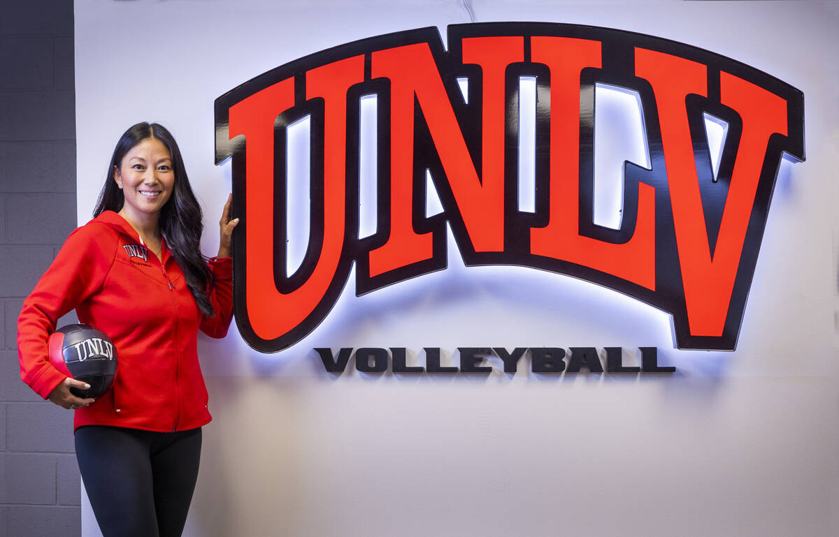 UNLV head volleyball coach Malia Shoji in the locker room on Friday, May 5, 2023, in Las Vegas. ...