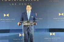 Fontainebleau President Mark Tricano is shown at the hotel's ribbon-cutting ceremony on Friday, ...