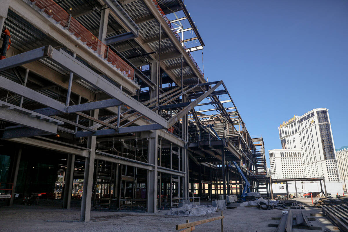 The construction site for BLVD, a 400,000 square foot retail dining center on the Strip, in Las ...