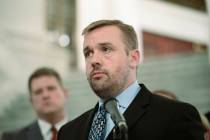FILE - Pennsylvania House Minority Leader Bryan Cutler, R-Lancaster, speaks with members of the ...