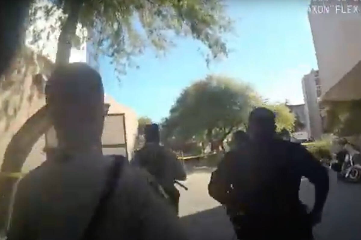 Las Vegas police bodycam footage shows chaotic moments after UNLV shooting