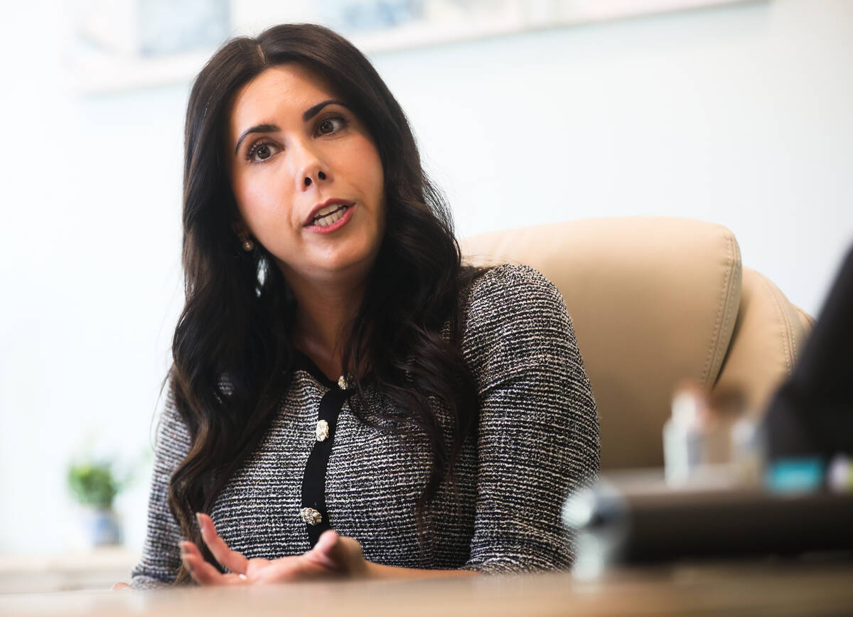 Justice of the Peace Nadia Wood speaks to the Review-Journal about the Justice Court’s m ...
