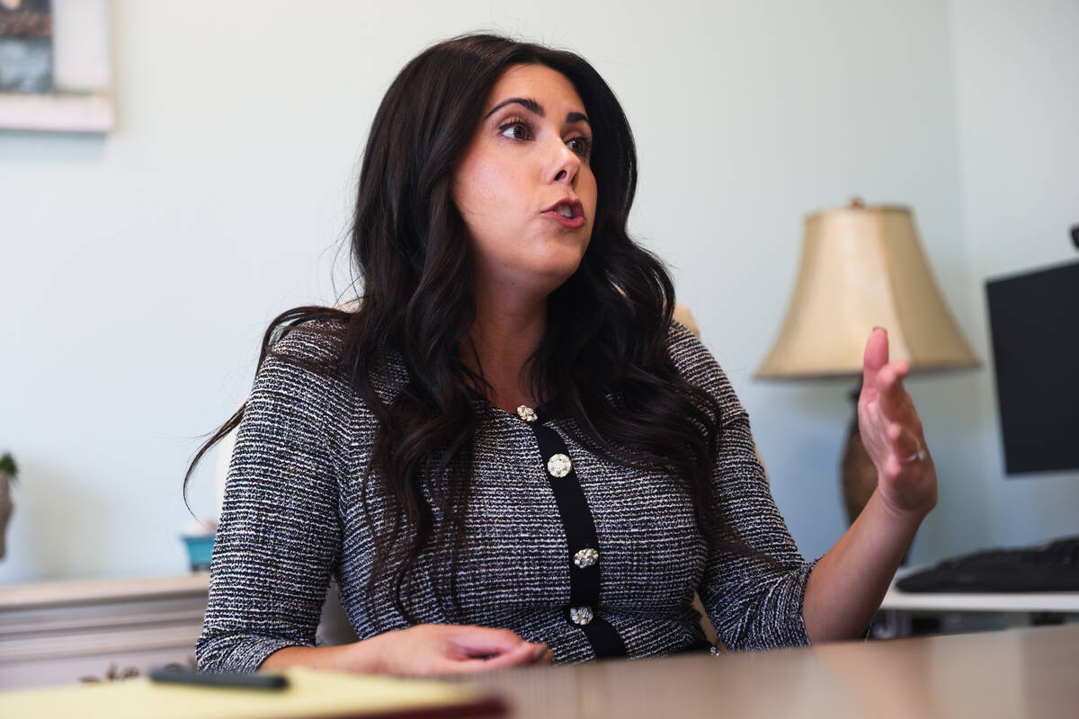 Justice of the Peace Nadia Wood speaks to the Review-Journal about the Justice Court’s m ...