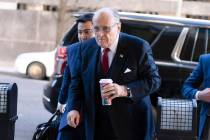 Former Mayor of New York Rudy Giuliani arrives at the federal courthouse in Washington, Friday, ...