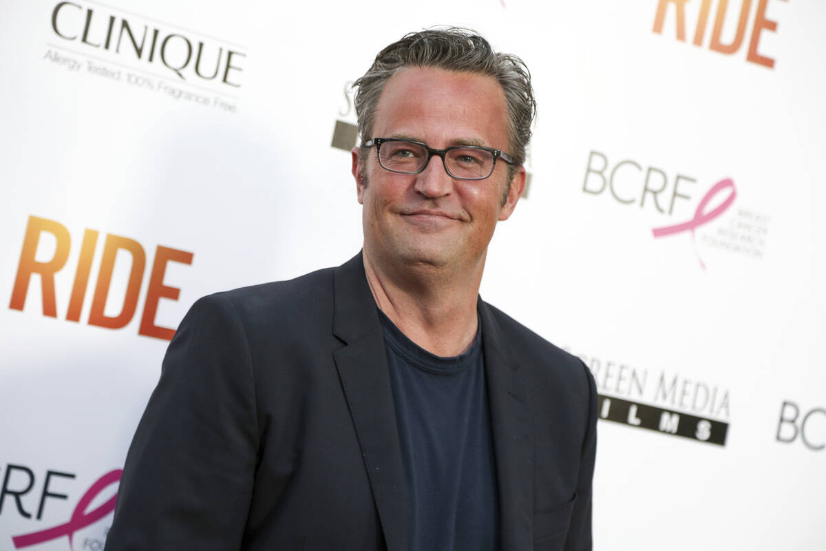 FILE - In this April 28, 2015, file photo, Matthew Perry arrives at the LA Premiere of "Ri ...