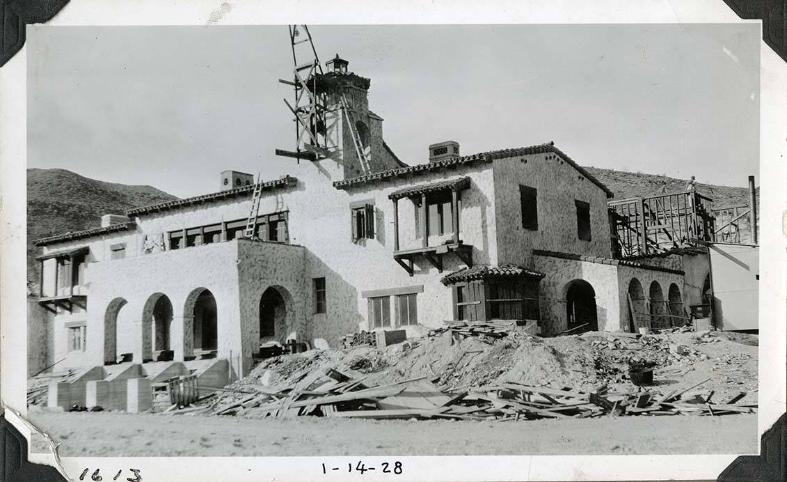 Pictured is Scotty's Castle looking from the northwest on Jan. 14, 1928. (Mat Roy Thompson/Spec ...