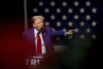 Former President Donald Trump speaks during a rally Sunday, Dec. 17, 2023, in Reno. (AP Photo/G ...