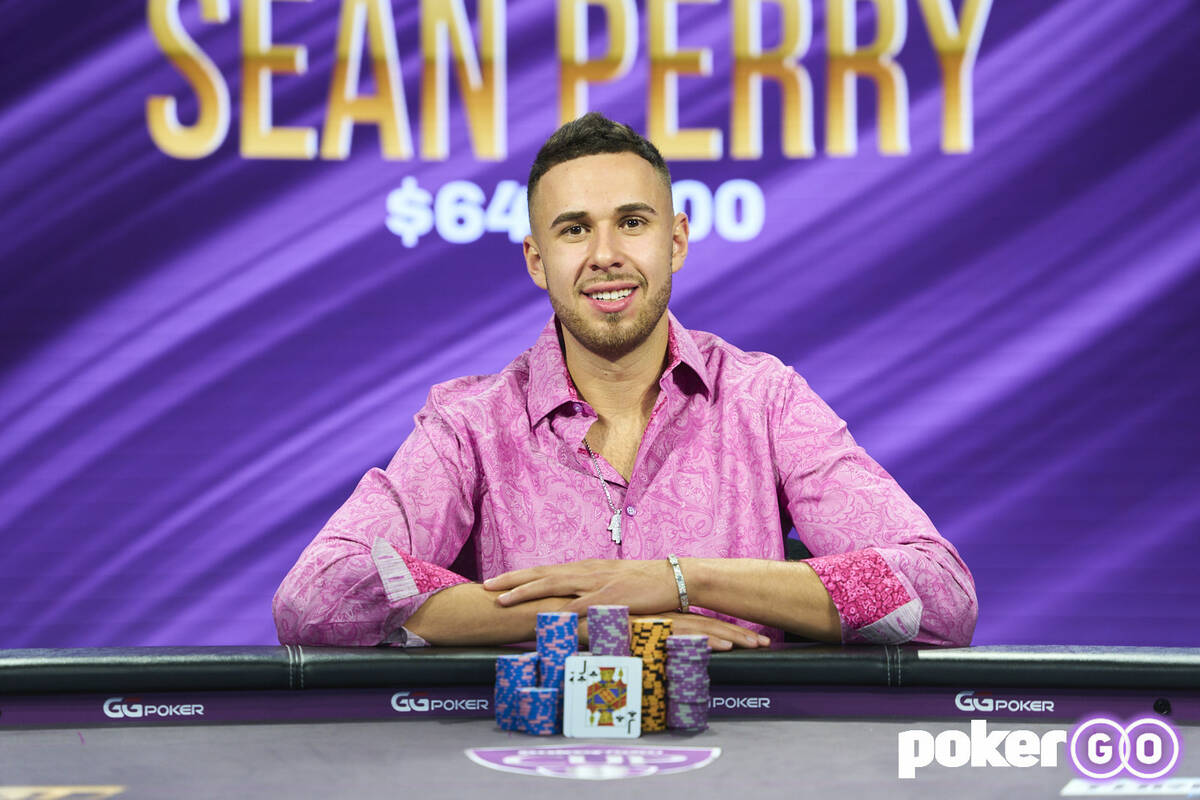 Sean Perry after winning PokerGO Cup event No. 8 ($50,000 buy-in No-limit Hold'em) for $640,000 ...