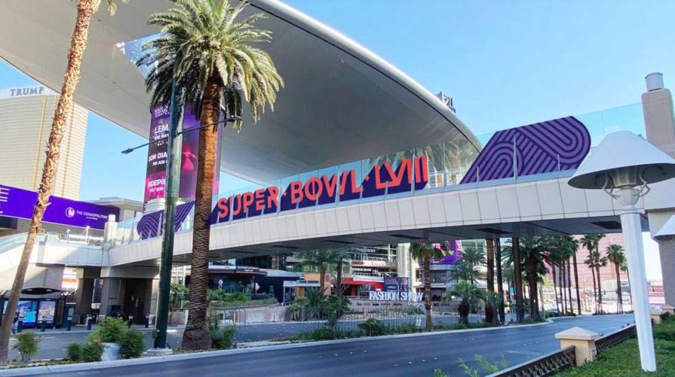 A rendering of Super Bowl signage on the Las Vegas Strip. (NFL)