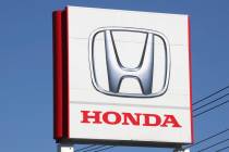 The logo of Honda Motor Co., is seen in Yokohama, near Tokyo on Dec. 15, 2021. Honda Motor’s ...