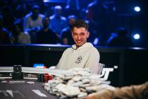 Daniel Sepiol competes at the final table of the World Poker Tour's World Championship on Thurs ...