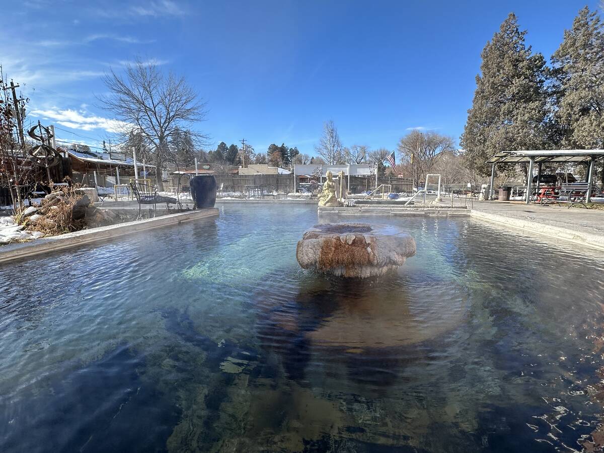 The Aztec Pool at Lava Hot Springs Inn is shown on Thursday, Dec. 21, 2023. (John Katsilometes/ ...