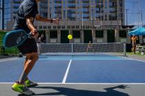 Pickleball players compete at the Urban Pickleball Club downtown on Oct. 18, 2023, in Austin, T ...