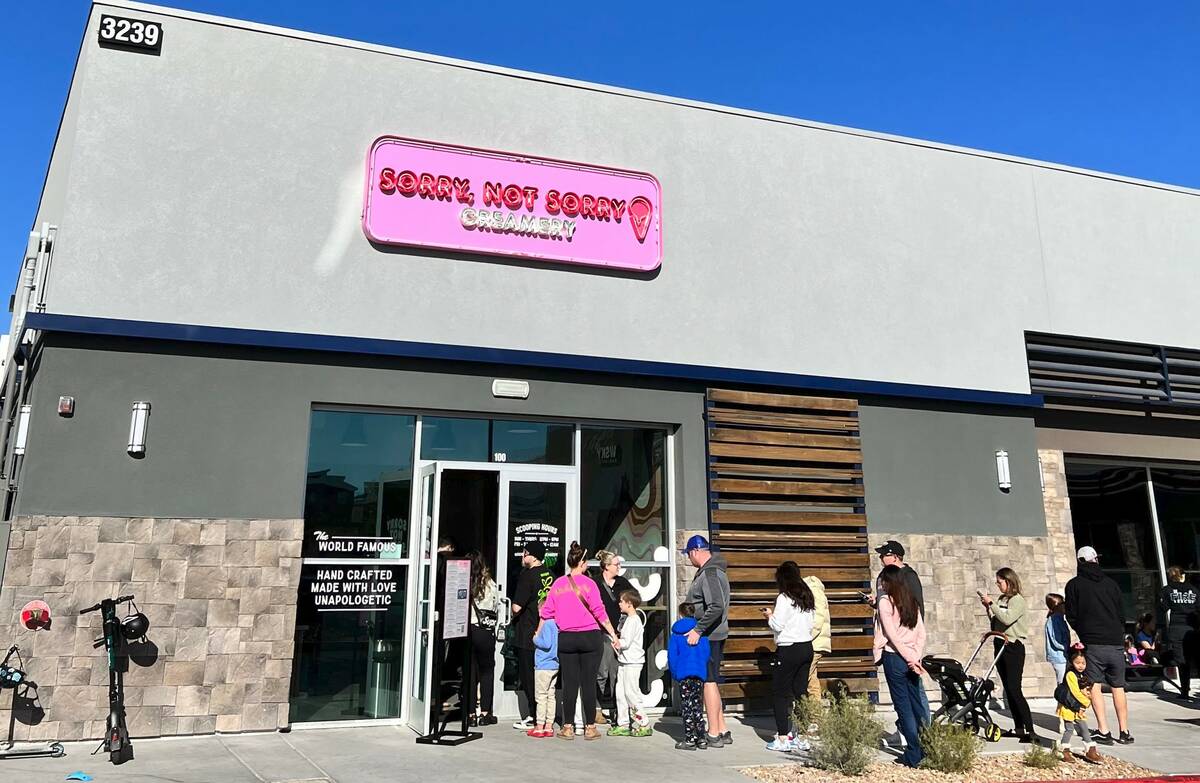 Sorry, Not Sorry Creamery, a Las Vegas-born purveyor of craft ice cream, opened its third locat ...