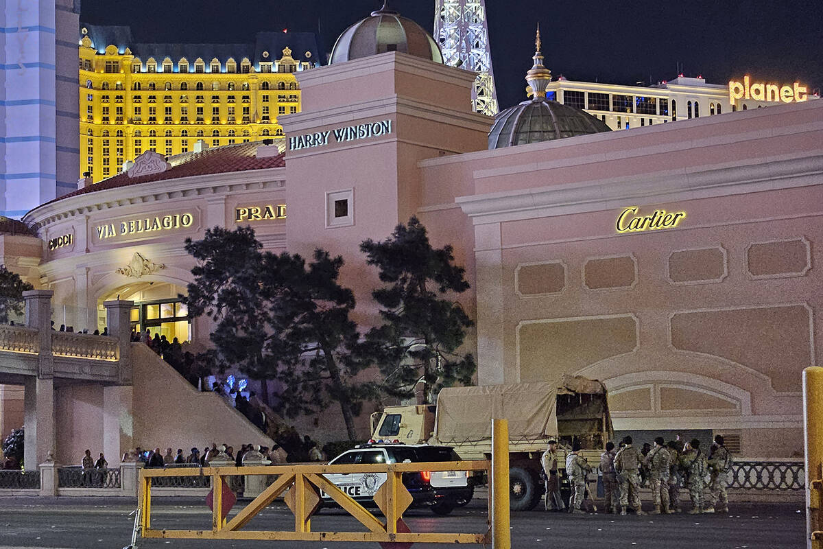 Nevada National Guard soldiers join Metro officers on the Las Vegas Strip for New Year's Eve on ...